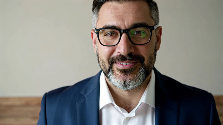 西装男士近景微笑画面 西装男士近景微笑画面