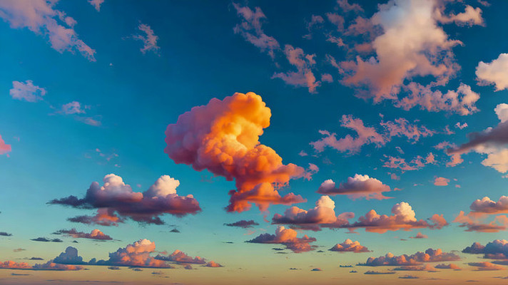 绚丽天空中的多彩云朵 绚丽天空中的多彩云朵