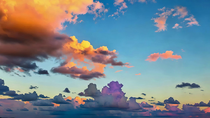 绚丽晚霞天空全景 绚丽晚霞天空全景