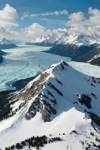 雪山冰川自然风光全景 雪山冰川自然风光全景