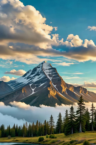 雪山湖泊森林自然风光 雪山湖泊森林自然风光