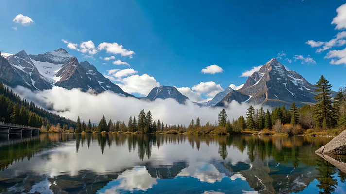 雪山湖泊森林自然风光 雪山湖泊森林自然风光