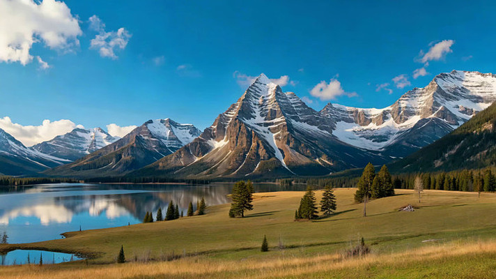 雪山湖泊森林自然风光 雪山湖泊森林自然风光