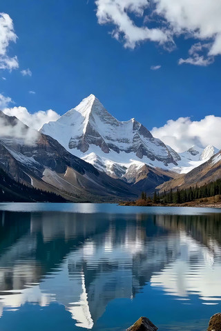 雪山湖泊自然风光 雪山湖泊自然风光