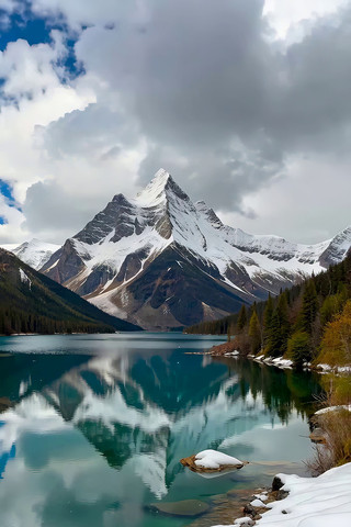 雪山湖泊自然风景素材 雪山湖泊自然风景素材
