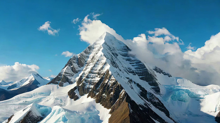 雪山全景自然风光 雪山全景自然风光