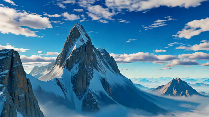 雪山全景自然风光 雪山全景自然风光