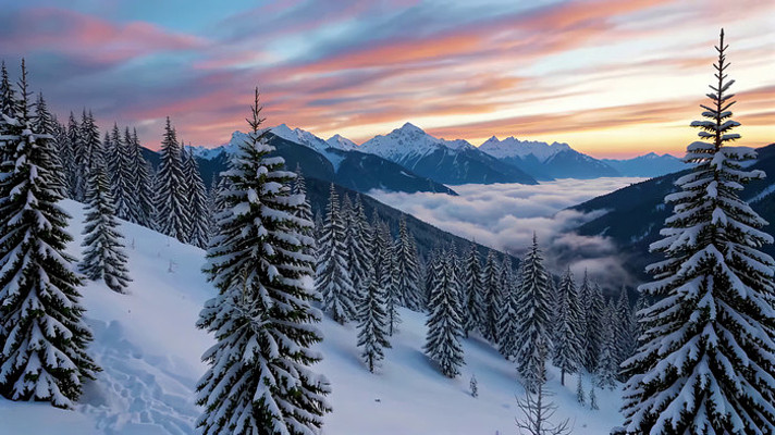 ѩɽɭ�ֶ������侰��