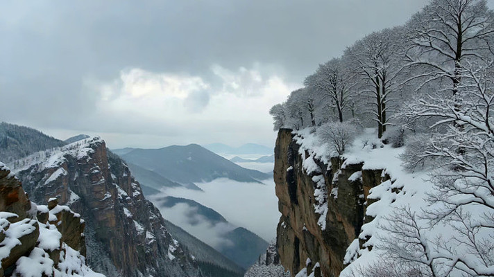 雪山森林雪景自然风光 雪山森林雪景自然风光