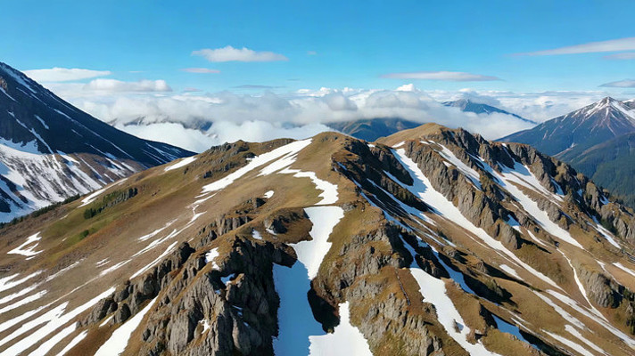 雪山山脉高空俯瞰全景 雪山山脉高空俯瞰全景