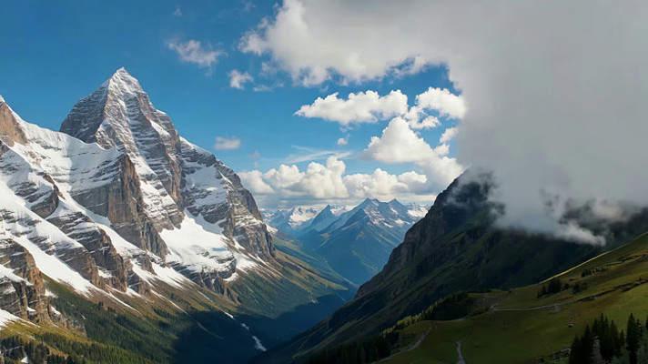 雪山山脉自然风光全景 雪山山脉自然风光全景