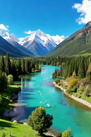 ѩɽ�µĺ���ɭ����Ȼ���