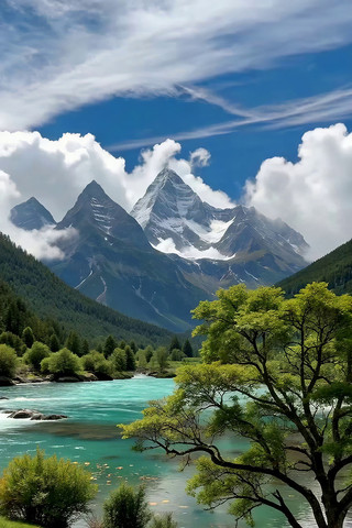 ѩɽ�µĺ�����ɽ�ַ羰