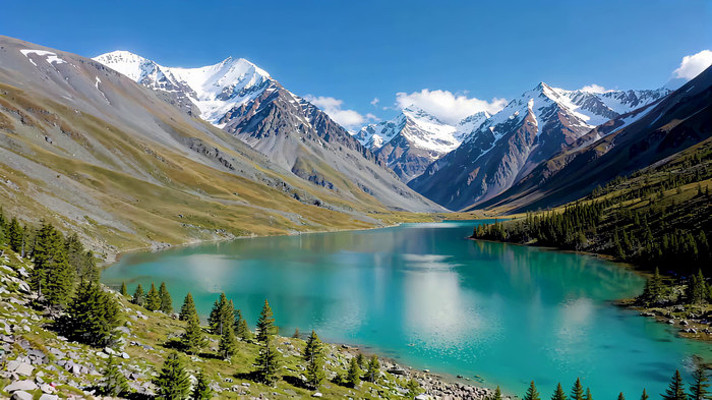 ѩɽ�µĺ���ɭ�ַ羰