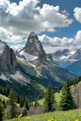 ѩɽ�µ�ɭ�ֲݵط羰