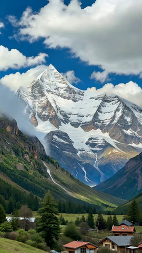 ѩɽ�µ�ɽ�����羰