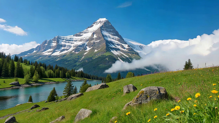 雪山下的自然风光 雪山下的自然风光