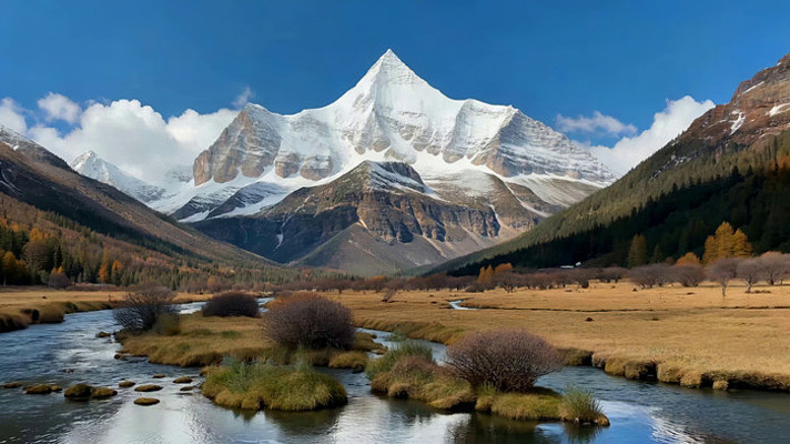 雪山下的自然风景 雪山下的自然风景