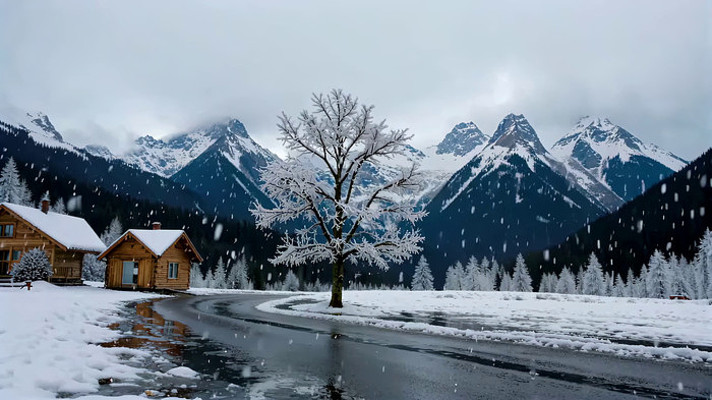 ѩɽ��ľ��ѩ��