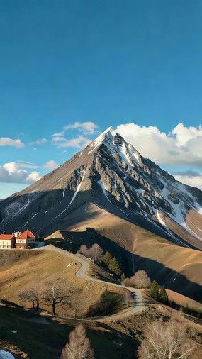 ѩɽ��ɽ���뷿�ݷ羰