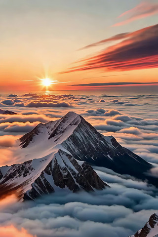 雪山云海日出美景 雪山云海日出美景
