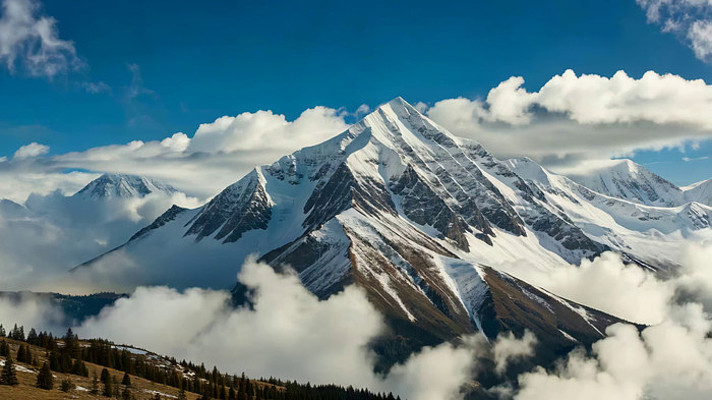雪山自然风光全景 雪山自然风光全景