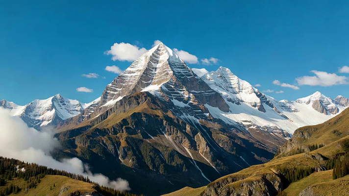 雪山自然风光全景 雪山自然风光全景