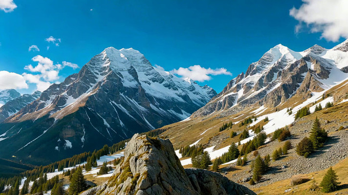雪山自然风光全景 雪山自然风光全景