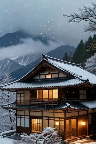 ѩ����ʽľ�ݷ羰