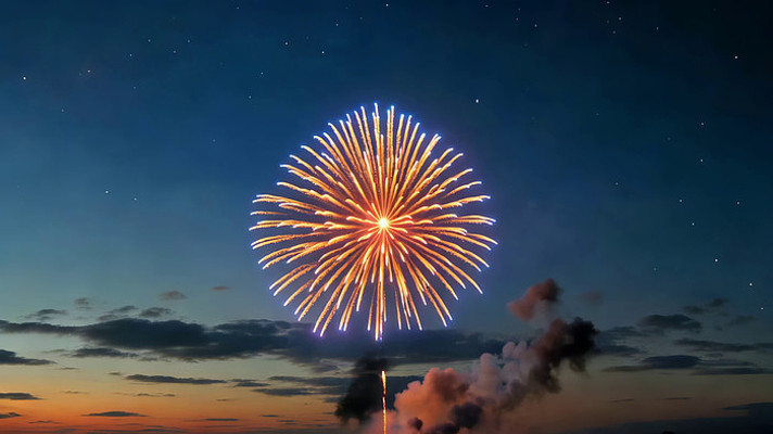 夜空绽放的绚丽烟花 夜空绽放的绚丽烟花
