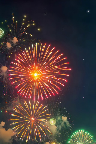 夜空中绽放的绚烂烟花 夜空中绽放的绚烂烟花