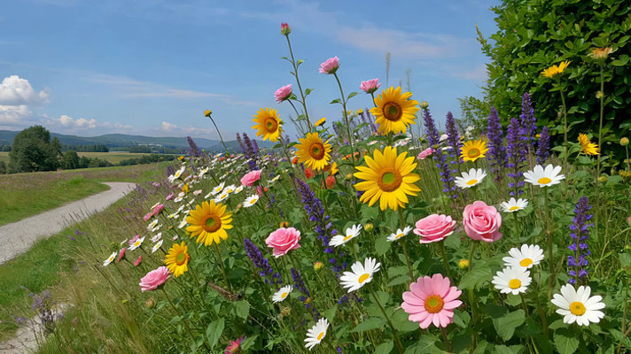 野外多彩花卉风景 野外多彩花卉风景