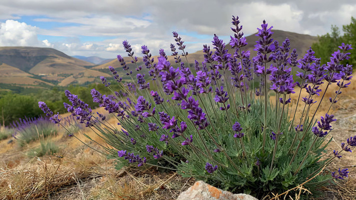 野外紫色薰衣草花卉 野外紫色薰衣草花卉