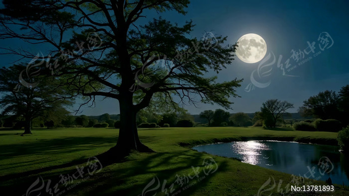 ��ҹ�²ݵ���ľ������羰