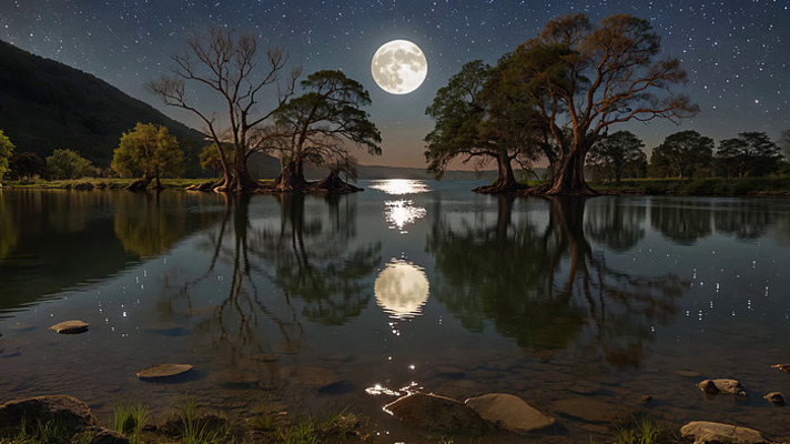 ��ҹ�º�����ľ��ƽ��ˮ��