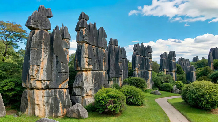 云南石林风景区自然风光 云南石林风景区自然风光