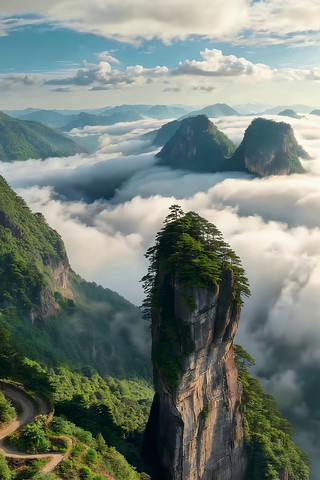 云雾缭绕的山峰自然风光 云雾缭绕的山峰自然风光