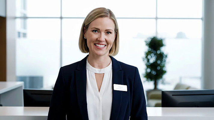 职业女性在办公室微笑画面 职业女性在办公室微笑画面