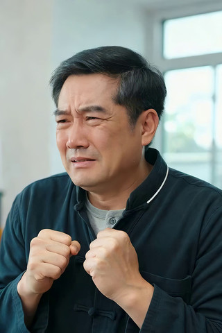 中年男子面露痛苦神情 中年男子面露痛苦神情