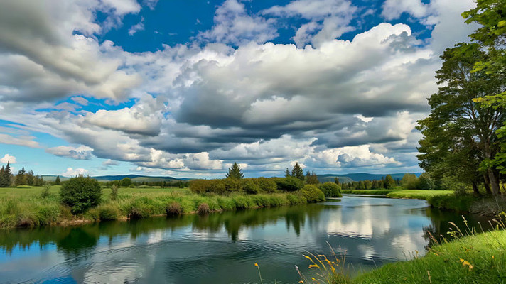自然风光河流天空景色 自然风光河流天空景色