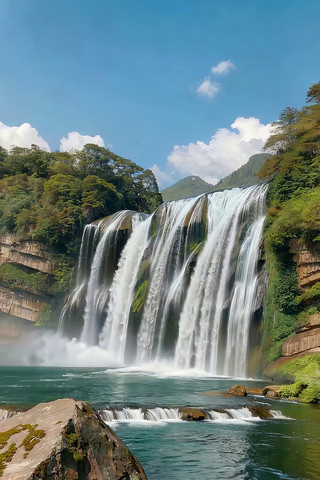 自然风光瀑布全景 自然风光瀑布全景