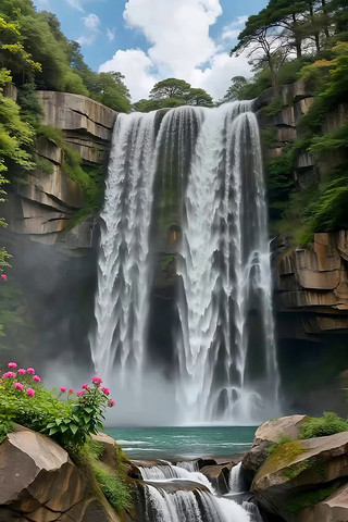 自然风光瀑布全景 自然风光瀑布全景