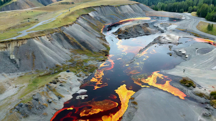 自然风光中的岩浆河流景象 自然风光中的岩浆河流景象
