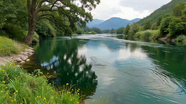 自然河流森林风景 自然河流森林风景
