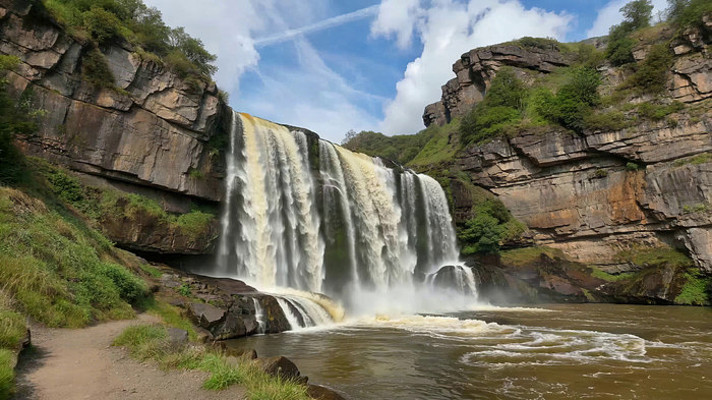 自然景观瀑布全景 自然景观瀑布全景