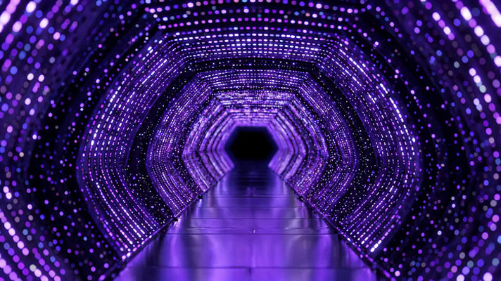 紫色粒子光效隧道背景素材 紫色粒子光效隧道背景素材