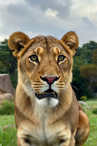 坐立的狮子特写 坐立的狮子特写
