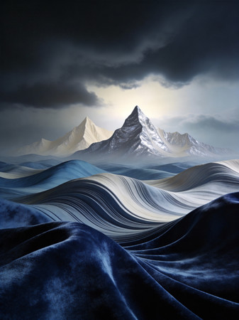 ˿�޲���ɽ�����ںϵĴ��⻭��