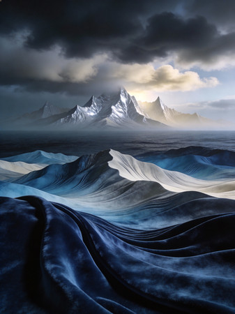 ˿�޲���ɽ�����ںϵĴ��⻭��