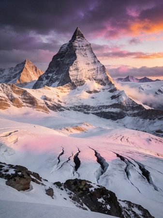 ��ϼ�е�ѩɽ